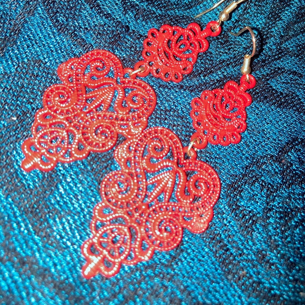 Red Dangle Earrings